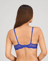 Wild Flower Underwire Bra in Surf The Web. Flat lay back view