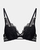 Addison Push Up Bra in BLACK. Flat lay front view