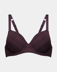 Rita Contour Bra in PLUM PERFECT. Flat lay front view