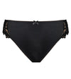 Coral High Cut Brief in BLACK. Flat lay front view