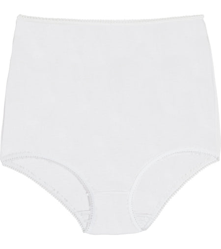 Plain Pants Full Brief in WHITE. Flat lay front view