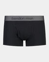 Cotton Low-Rise Mens Trunk in BLACK. Flat lay front view