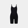 Medium Control Jumpsuit in BLACK. Flat lay front view