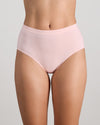 Model wears Seamless Soft Full Brief in ICY PINK. On body front view