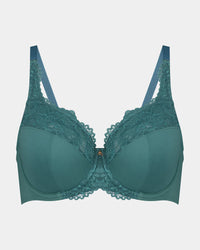 Laurel Underwire Bra in MEDITERRANEA. Flat lay front view