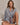 Cabana Stripe Long Sleeve Pj Top in COOL BLUE. Feature shot