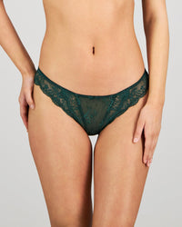 Model wears Sofia Bikini in RAIN FOREST. On body front view