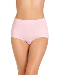 Model wears Freestyle Full Brief in CRADLE PINK. On body front view