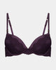 Palmer Push Up Bra in PLUM PERFECT. Flat lay front view