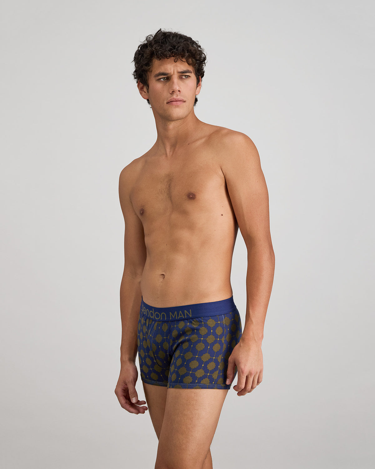 Retros Print Mens Trunk in IRONCREST PRINT. Flat lay back view