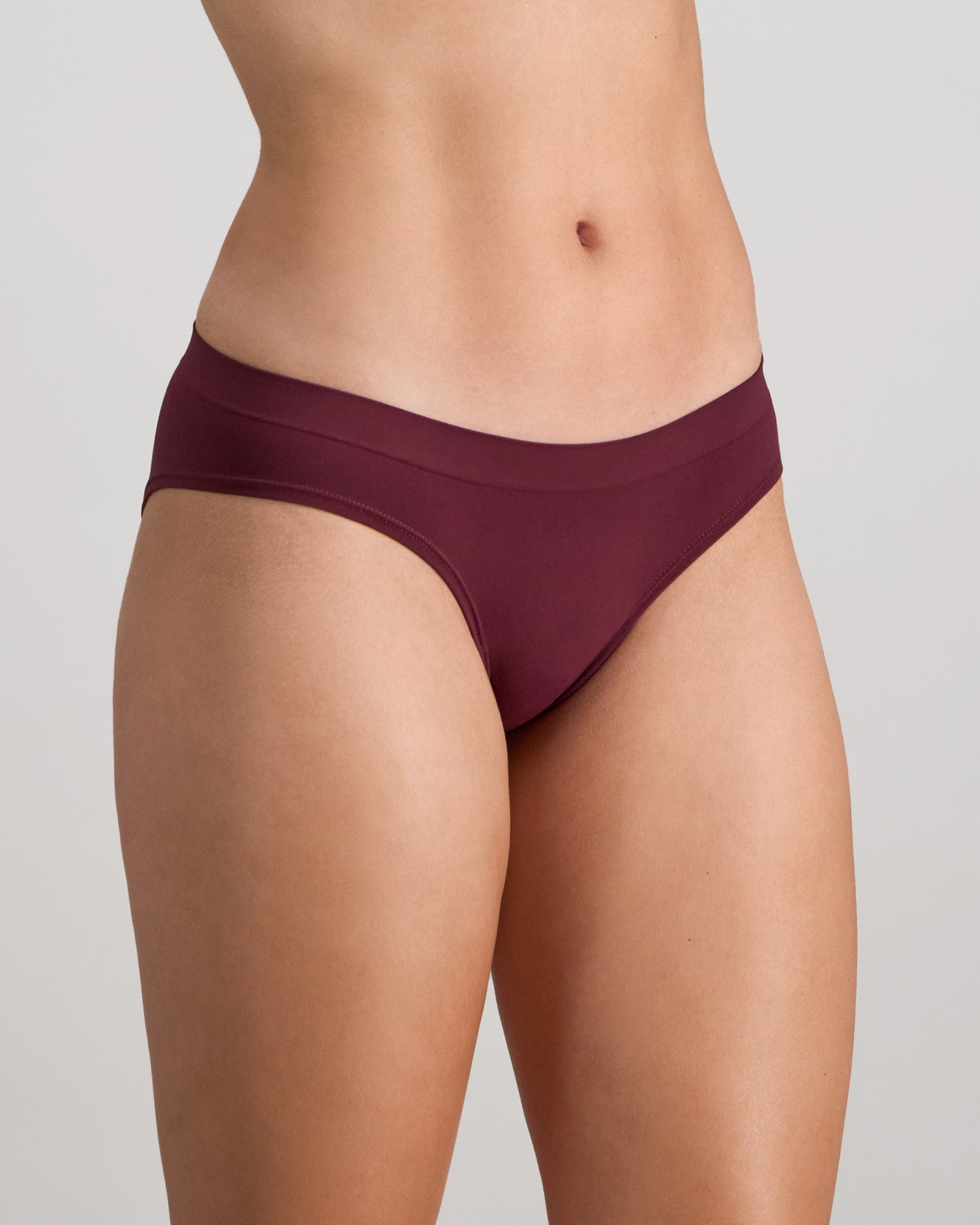 Model wears Seamless Soft Bikini in FIG. On body side view