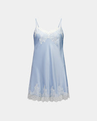 Sweet Indulgence Chemise in SKYWAY/WHITE. Flat lay front view