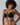 Model wears Keyhole Push Up Bra in BLACK/TOASTED ALMOND. On body front view