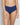 Model wears Seamless Soft Full Brief in Medieval Blue. On body front view