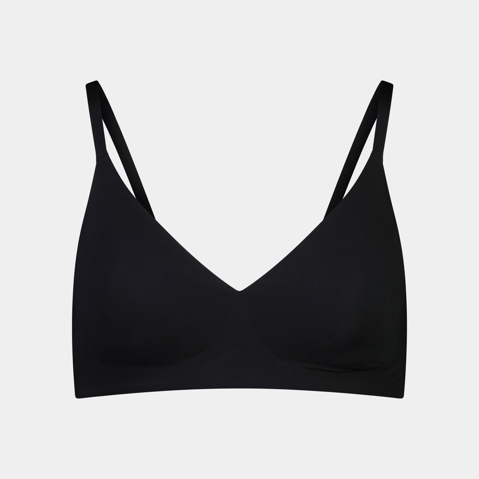 Comfit Collection Wire Free Bra in BLACK. Flat lay front view