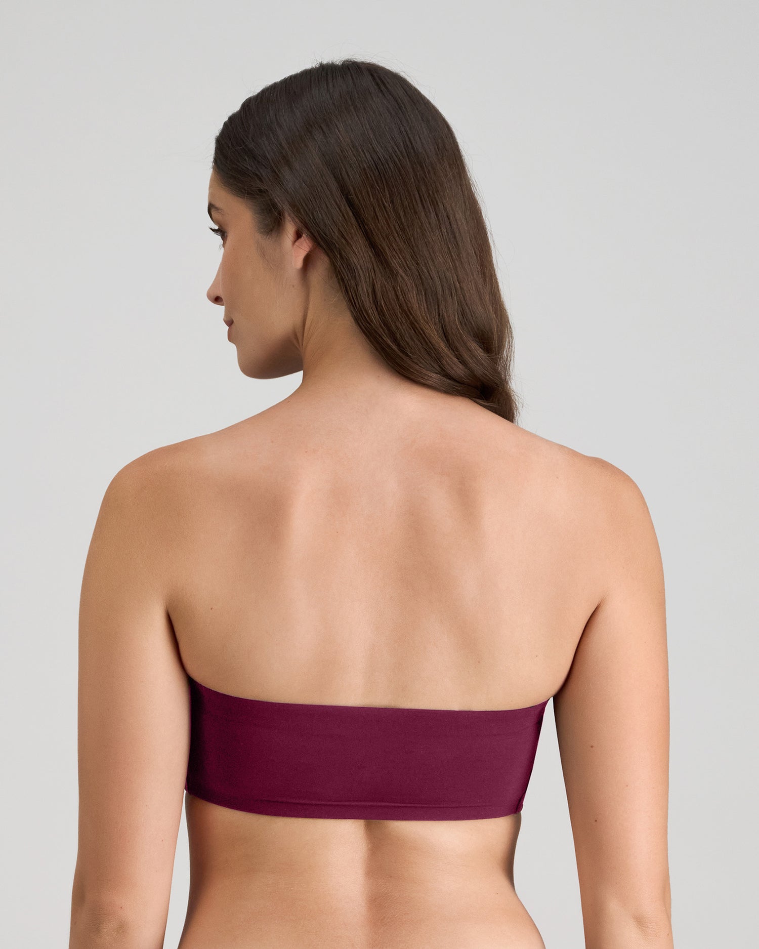 Model wears Extra-Ordinary Bandeau in FIG. On body back view