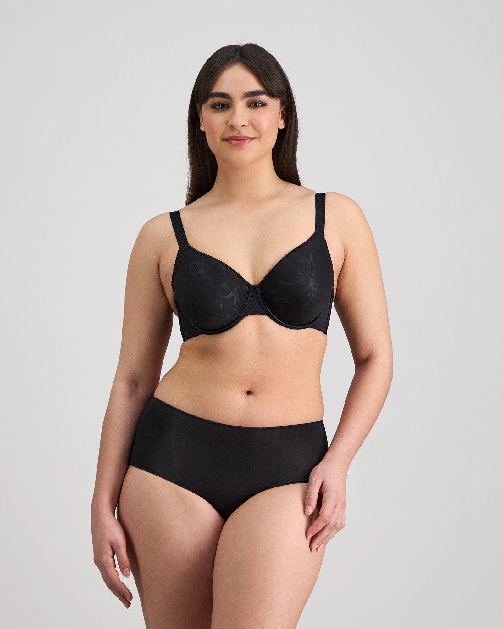 Profile Perfect T-Shirt Contour Bra in BLACK. Flat lay back view