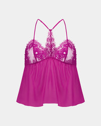 Eva Jean Camisole in FANTASY FUCHSIA. Flat lay front view
