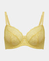 Kaia Underwire Bra in LEMON MERINGUE. Flat lay front view