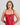 Model wears Lace Me Up Corset in JESTER RED. On body front view