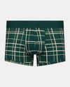 Retros Print Mens Trunk in RAIN FOREST GRID PRINT. Flat lay front view