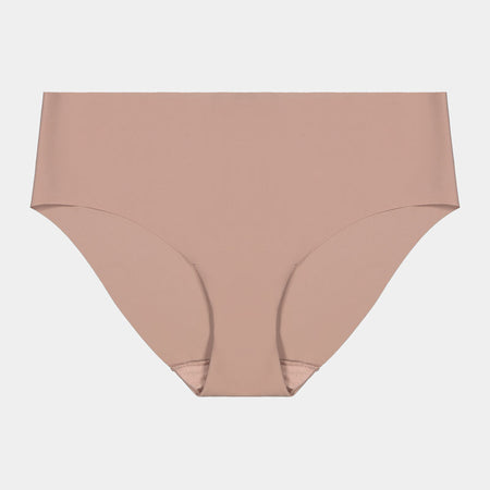 No Show Bikini in MOCHA. Flat lay front view