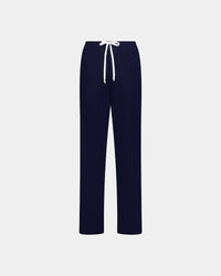 Bamboo Bliss Long PJ Pant in NAVY BLAZER. Flat lay front view