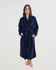 Model wears Cardrona Robe in NAVY BLAZER. On body front view