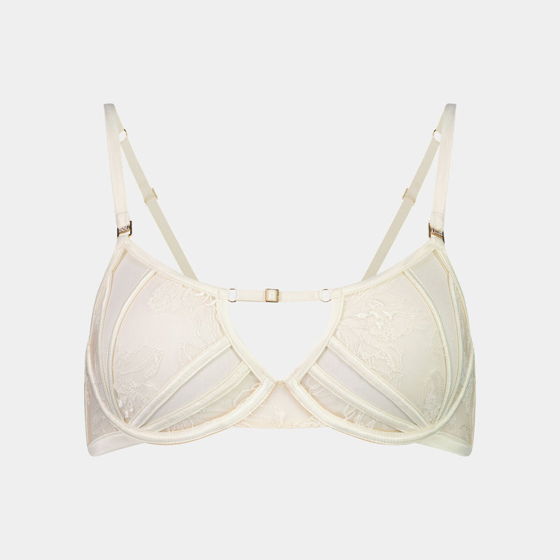 Olivia Luxe Underwire Bra in CHAMPAGNE. Flat lay front view