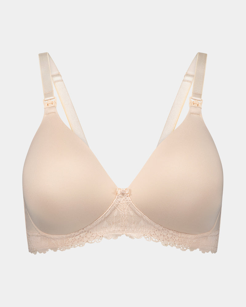 Bendon Nurture Maternity Bra in LATTE. Flat lay front view