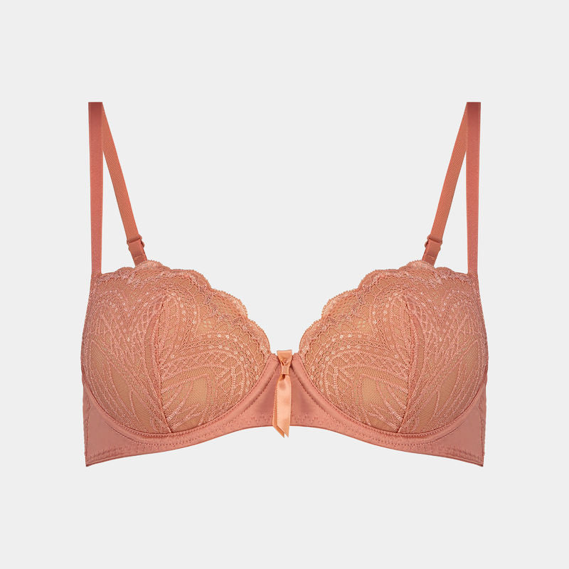 Illicit Love Contour Bra in CANYON CLAY. Flat lay front view