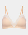 Nikki Wire Free Bra in SPANISH VILLA/WHITE. Flat lay front view