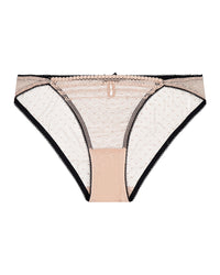 Kiki Bikini in LATTE/BLACK. Flat lay front view