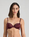 Model wears Sheer Impact Contour Bra in FIG. On body front view