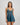 Model wears Ava Rose Babydoll in MEDITERRANEA. On body front view