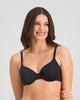 Model wears Comfit Collection Contour Bra in BLACK. On body front view