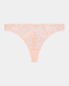 Adoration Thong in SILVER PINK. Flat lay front view