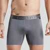 Model wears Bamboo Mens Trunk in ASH. On body front view