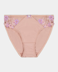 Cherish High Cut Brief in EVENING SAND. Flat lay front view