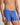 Model wears Cotton Stretch Mens Trunk in SURF THE WEB STRIPE. On body side view
