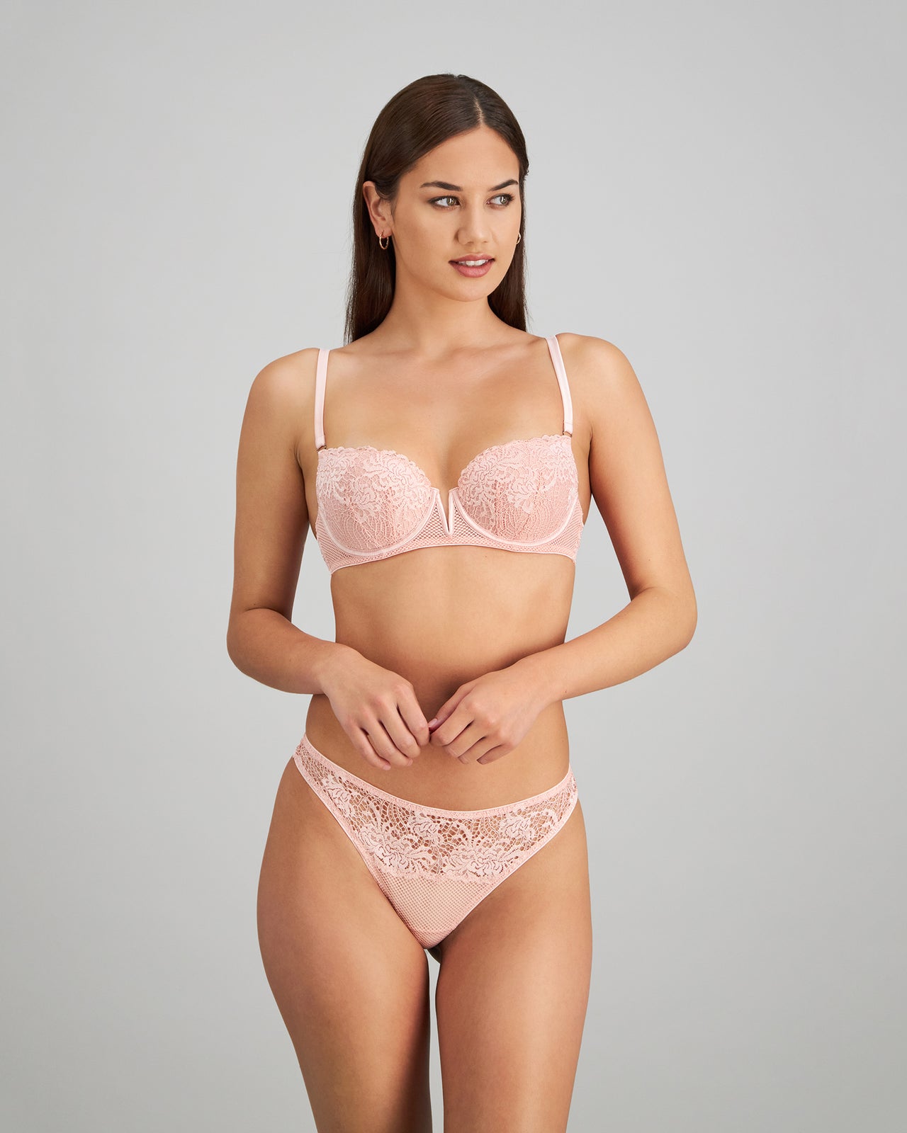Adoration Contour Bra in SILVER PINK. Feature shot
