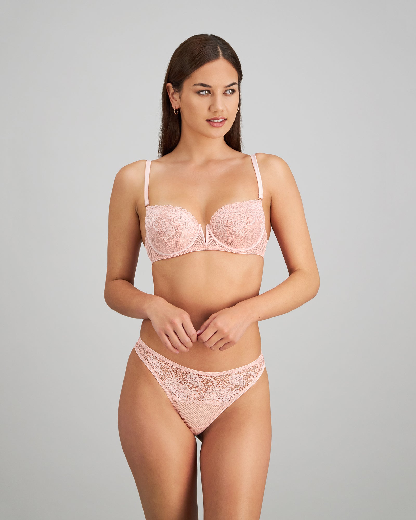 Adoration Contour Bra in SILVER PINK. Feature shot