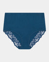 Cotton And Lace Full Brief in REFLECTING POND. Flat lay front view