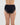 Model wears Cotton And Lace Full Brief in BLACK. On body back view