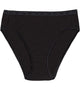 Freedom High Cut Brief in BLACK. Flat lay front view