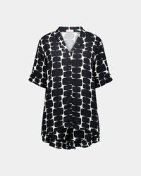 Audacious Dreams Short PJ in MINIMALIST PRINT. Flat lay front view