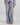 Model wears Cabana Stripe Long Pj Pant in COOL BLUE. On body front view