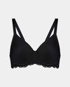 Lace Perfect Contour Bra in BLACK. Flat lay front view