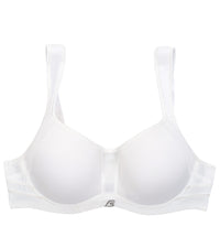 Active Contour Bra in WHITE. Flat lay front view