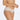 Model wears Rose Radiance Full Brief in WHITE. On body side view